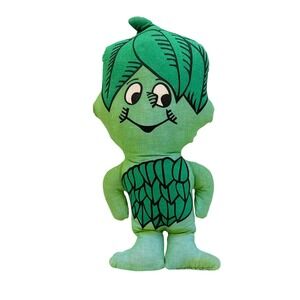 Jolly Green Giant Little Sprout‎ Plush Rag Doll Green Vintage 12" Mascot Toy